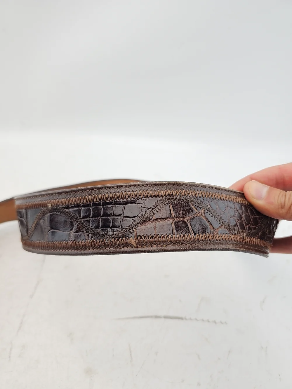 Nocona Genuine Crocodile Western Belt
